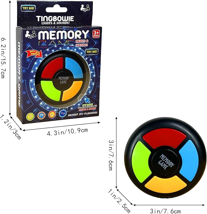 Light Up Memory Game Handheld Electronic Toys Color Memorizing Classic Board Games Quiz Game with Lights and Sounds (907) (907)