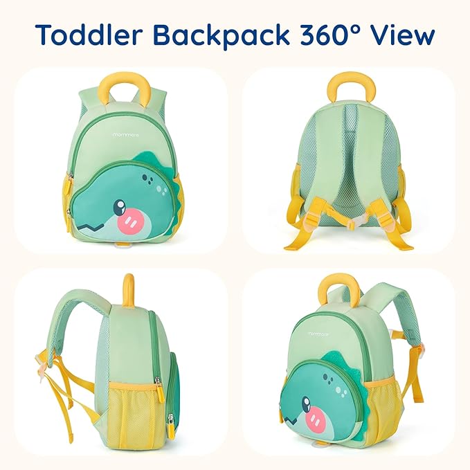mommore Toddler Backpack for Girls 2-4 Cute 3D Kids Backpack Unicorn Small Pre-K Backpacks Water-Resistant for Preschool Kindergarten with Toddler Leash, Chest Buckle