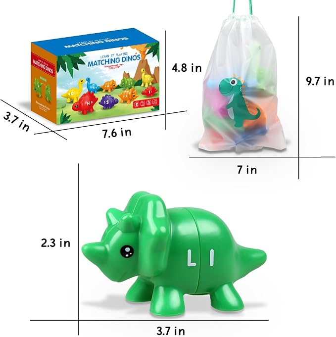 Toddler Dinosaur Montessori Toys for 1 2 3 4 Year Old Boy Girl Birthday Gift - Kids Preschool Learning Activities Educational Travel Outdoor Sensory Toys for Toddlers 1-3