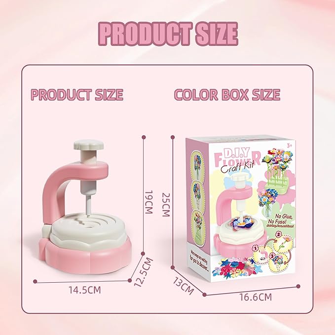 JIUTONG Kids Fabric Flower Bouquet Kit - DIY Arts and Crafts Toys for Girls Boys Ages 4-8,Handmade Floral Arrangement Playset Educational Activity Gift Set for Birthdays Holidays Parties