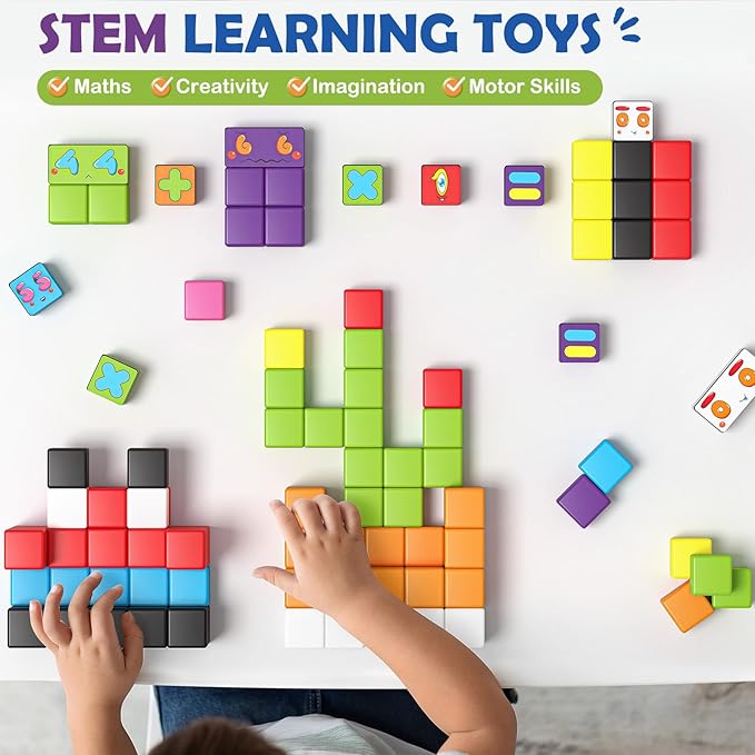 Magnetic Blocks World Building Blocks Edition, STEM Educational Montessori Sensory Learning Toddlers Toys for 3 4 5 Year Old Boys Girls, Number Games 1-10, Birthday Gifts for 3-5 4-8 Year Old Kids