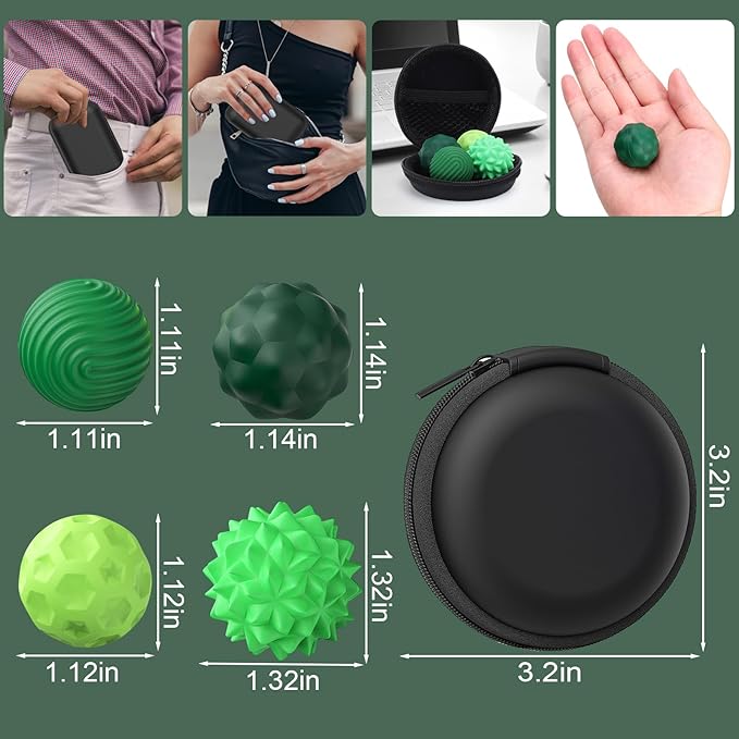 BUSOHA Silicone Magnetic Fidget Balls - 4 Pack Fidget Toys for Classroom Stress Relief Balls for Adults Sensory Travel Toys for Calming,Autism and ADHD,Gifts for Teen Kids Girls Boys
