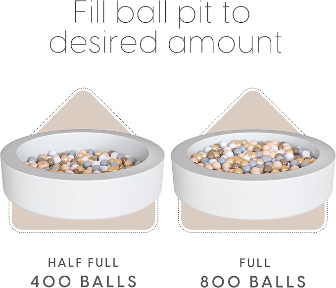 Milliard Foam Ball Pit/Professional Quality/for Toddlers and Baby (Grey and White)