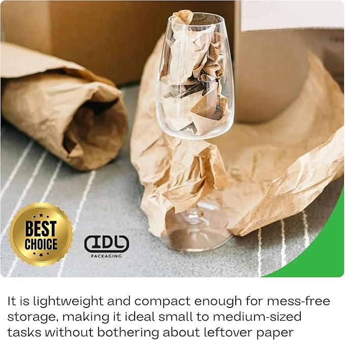 IDL Packaging 18" x 2160" (180 feet) Popular Pack Brown Kraft Paper Roll - USA-Made Perfect Craft Wrapping Paper for Packing, Moving, Shipping - 100% Recycled Natural Wrap Material