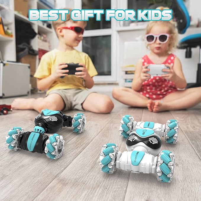 Gesture Sensing Rc Stunt Car Toys for Boy Age 8-13,Hand Remote Control Cars,Coolest Christmas Birthday Present Ideas for Boys Girls Kids Teens Age 8 9 10 11 12 13+ Year,Racing Drift Car (White)