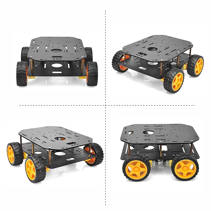 OSOYOO FlexiRover Building Kit for Arduino – Customizable Robot Car Chassis with 4 TT Motors and Wheels, Ideal for Robotics Development (Not Included Main Board for Arduino)