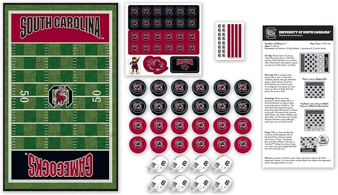 MasterPieces Family Game - NCAA South Carolina Gamecocks Checkers - Officially Licensed Board Game For Kids & Adults