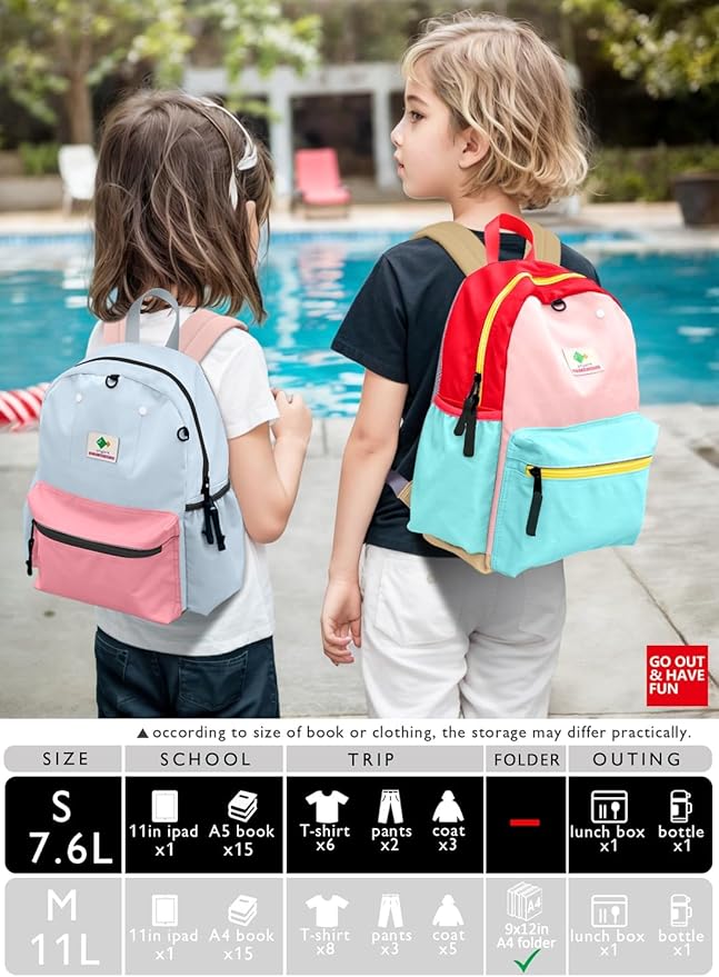 Preschool Toddler Backpack For Boys Girls, Toddler School Mini Backpack For School & Travel, Small Kids Child Backpacks, Preschool Kindergarten Elementary Toddler bag, 11" H, For Kids 1-3, Small
