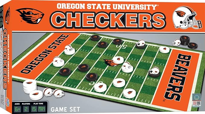 MasterPieces Family Game - NCAA Oregon State Beavers Checkers - Officially Licensed Board Game for Kids & Adults