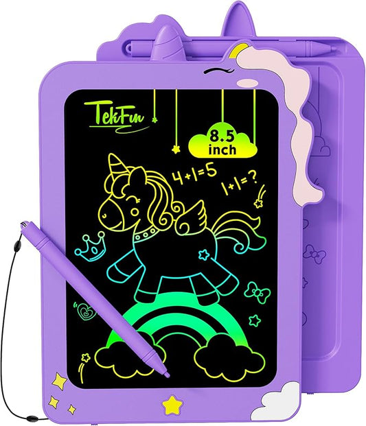 TEKFUN Birthday Gifts for Girls, 8.5inch Doodle Board, LCD Writing Tablet for Kids, Writing Pad Drawing Tablet, Travel Toys for 3 4 5 6 7 8 Year Old Boys Girls Birthday Christmas Gifts(Purple)