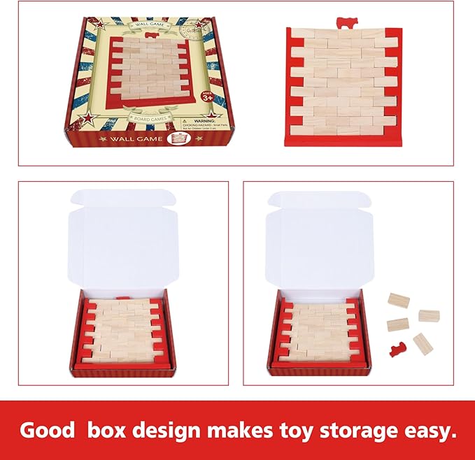 GOTHINK Brick Wall Game, Fun Family Game for Boys and Girls, Develop Skills and Strategy, Perfect for Indoor and Outdoor Parties, Family Game Nights, and More