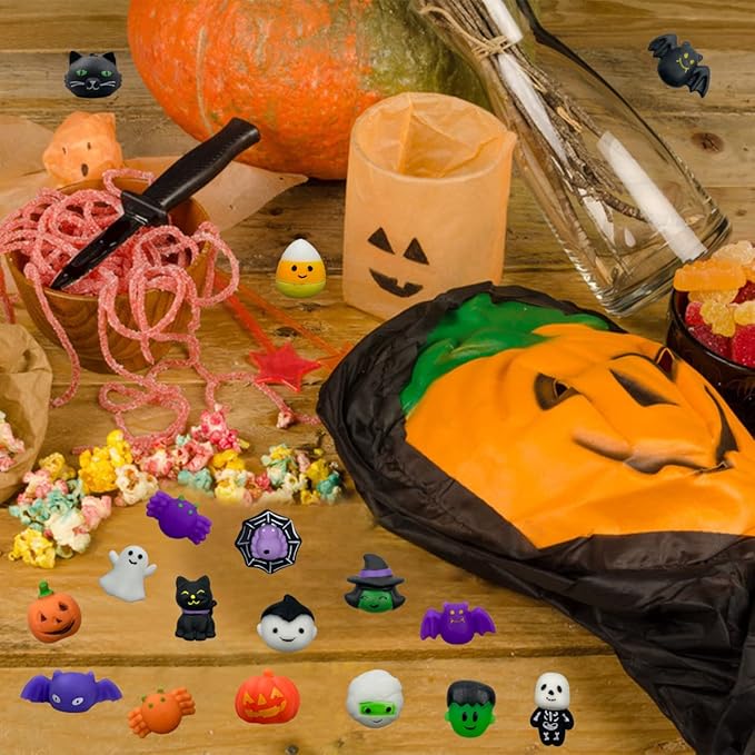 72 PCS Halloween Mochi Squishy Toys Squishies Halloween Toys for Kids Girls Boys Halloween Party Favors Halloween Treat Bags Gifts