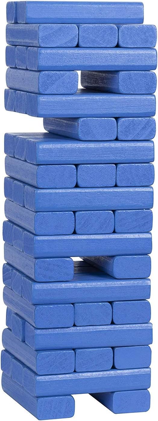 WE Games Wooden Block Stacking Party Game for Adults, Tumble Tower Wedding Guest Book Alternative, Tabletop Games, Includes Storage Case, 12 inches