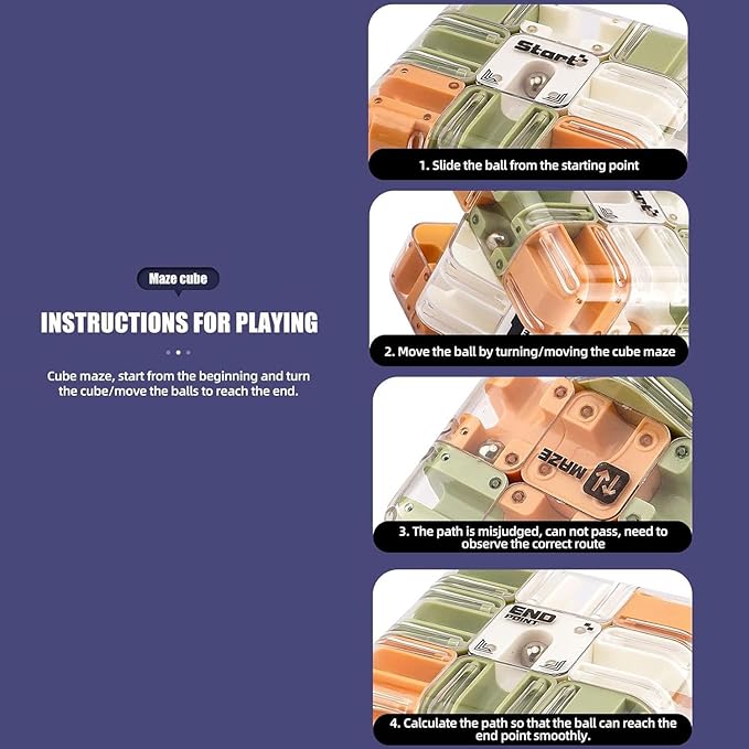 Large Labyrinth 3D Puzzles Maze Cube - Engaging Brain Teaser Toy, 3D Ball Maze, 3D Puzzle Ball Labyrinth Cube for Kids and Adults (1PCS)