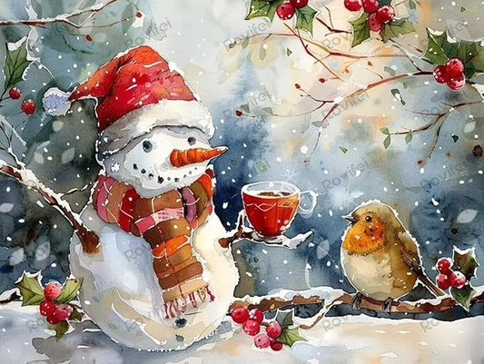 Puzzles for Adults 35 Pieces, DIY Warm Christmas Snowman Puzzles, Matte Finish & Eco-Friendly Wooden Puzzles - for Home Decor Room Decor Wall Decor - Funny Creative Gifts 6x4 Inch