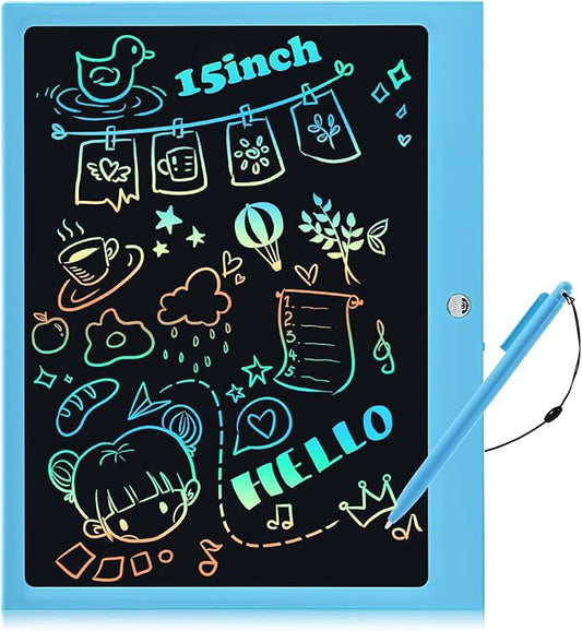 EooCoo Toys for Ages 4-8, Drawing Board, 15 Inch LCD Writing Tablet, Electronic Drawing Tablet, Boy Birthday Gift, Kids Toys, Drawing Pad Learning Games, Kids Travel Essential