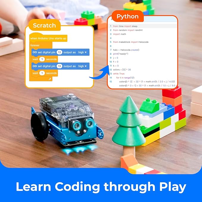 Makeblock mBot2 Coding Robot for Kids, AI Learning Support Scratch & Python Programming, Robotics Kit for Kids Ages 8-12 and up, Building STEM Robot Toys Gifts for Boys Girls