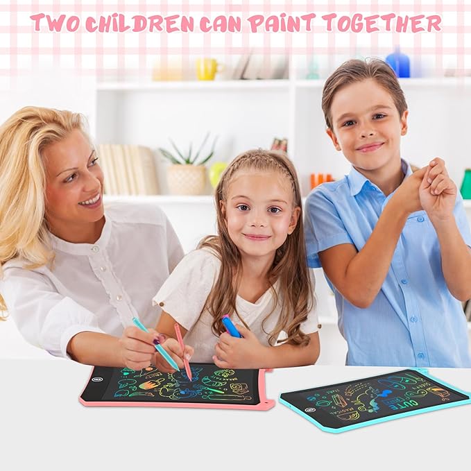 EooCoo Toddler Toys, LCD Writing Tablet for Kids 2 Pack, Drawing Pad for Kids, Toddler Travel Essentials, No Mess Coloring Books, Road Trip Activities, Age 3-5 Boys Girls Gifts - 8.5 Inch