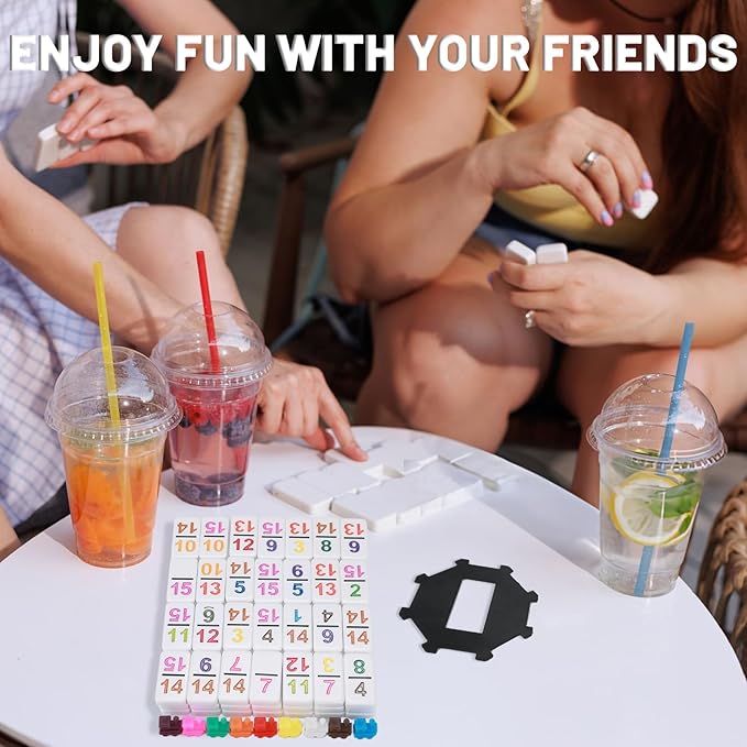 Mexican Train Dominoes Double 15 | 136 Colorful Number Dominos Tiles Travel Board Game for Family Nights, Cognitive Strategy Game for 2-8 Players