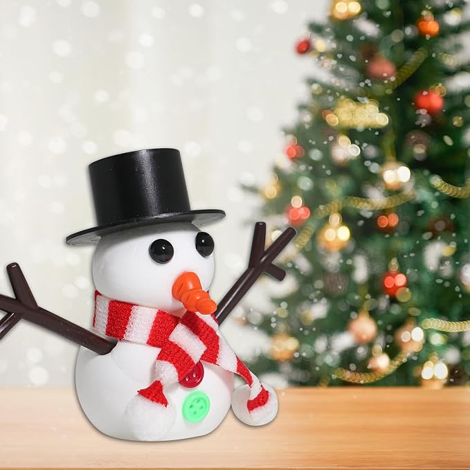 Build a Snowman Kit - Christmas Crafts, Modeling Clay DIY Kit, Creative Kids Air Dry Modeling Clay, Xmas Holiday Party Decor Gift (12 PCS)