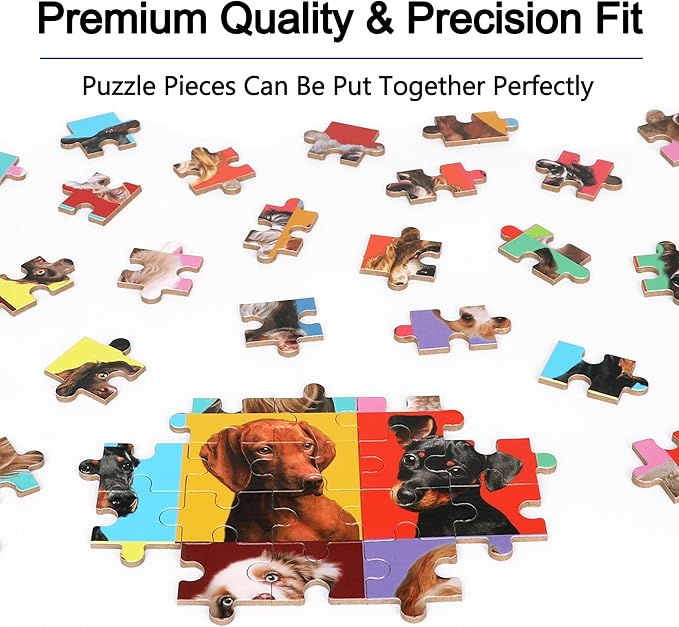 LELEMON Puzzles for Kids Ages 4-6,Dog Puzzle 100 Piece Puzzles for Kids Ages 4-8 in a Metal Box, Educational Kids Puzzles Jigsaw Puzzles 100 Piece Puzzle Games Puzzle Toys for Girls and Boys
