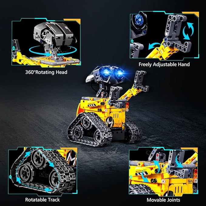 HOGOKIDS Robot Building Toys for Kids - 5 in 1 Remote & APP Controlled Building Set | RC Wall/Engineer Robot/Mech Dinosaur STEM Toys for Boys Girls Age 6 7 8 9 10 11 12+ Year Old (520 Pcs)