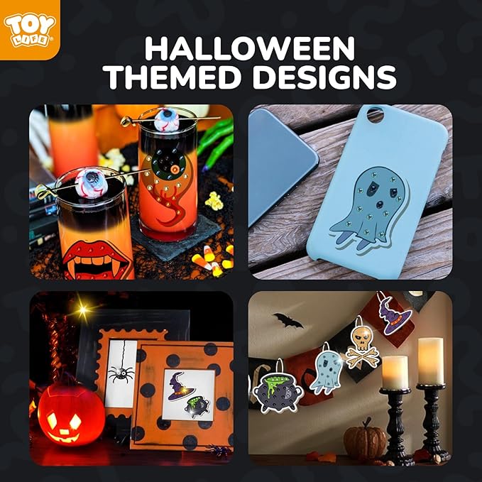 TOY Life Diamond Painting Kit 20PCS Gem Art Stickers for Kids, Halloween Fun Toys Pumpkin Ghost Witch Hat Crafts for Girls 8-12, Diamond Art Kits for Kids Birthday Gift Ideas