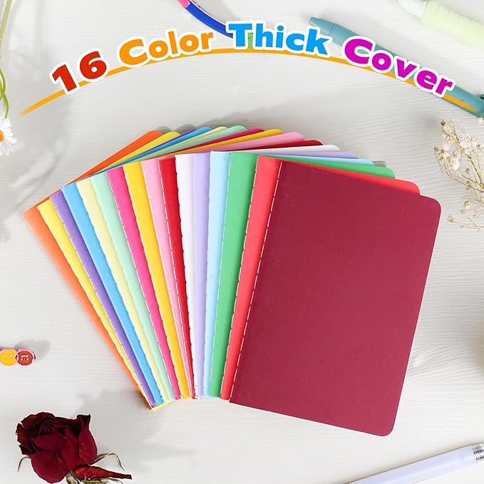CoZyden 64 Pack Mini Notebook Bulk 3.4 X 5 Inch Small Pocket Lined Journals Set Colorful Cover Notepads for Kids, 30 Sheets/60 Pages