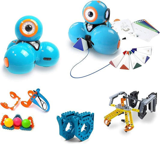 2 Dash Robot Wonder Pack Deluxe – Coding Educational Bundle for Kids 6+ - Launcher Toy, Sketch Kit Drawing, Gripper Building