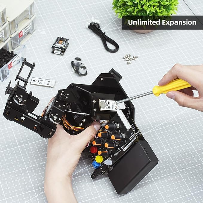 Robotic Arm with Arduino 5DOF/Axis AI Smart Robot Arm Open Source STEM Educational Building Robotics & Engineering Kits, Science/Coding/Programming Set, miniArm Standard Kit