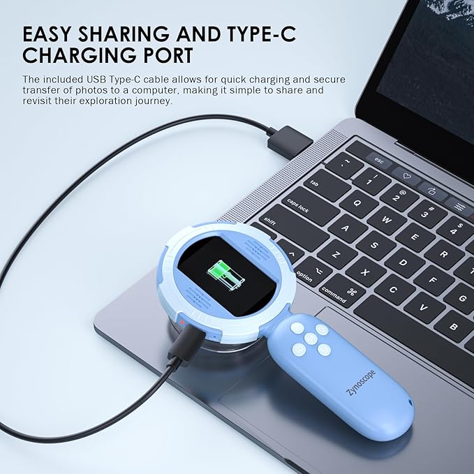 Kids Microscope with 100X Magnification,Minilabbies Handheld Portable Digital Digiscope for Children, Rechargeable STEM Educational Toy with LED Light, Science Kit Gift for Boys & Girls Ages 3+