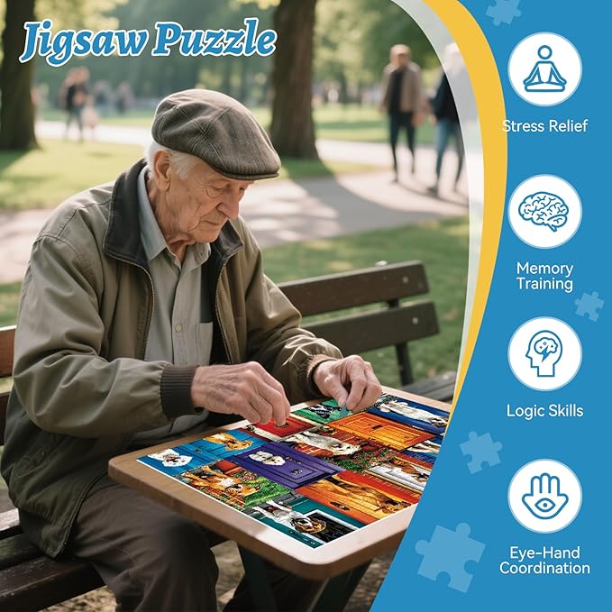 500 Piece Jigsaw Puzzle for Adults – Cute Dogs and Doors Design, Dog Puzzles for Adults 500 Pieces, Unique Home Decor Puzzle for Relaxation & Fun Family Time (20.5" x 15")