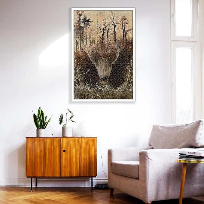 WOZUIBAN Adult Puzzle Classic Jigsaw Puzzle 1000 Pieces Wooden Puzzle DIY Forest Map Bear Modern Home Decor Unique Gift Intellectual Game 75x50cm