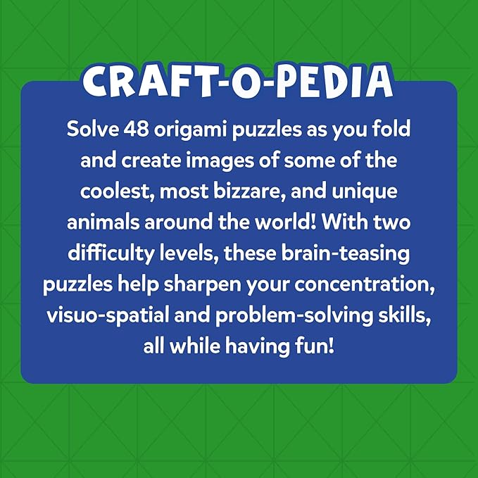 Skillmatics Origami Puzzle Book - 48 Folding Puzzles for Kids, Fun STEM Toy & Brain Teasers, Educational & Travel Gifts for Ages 6, 7, 8, 9, 10 and Up
