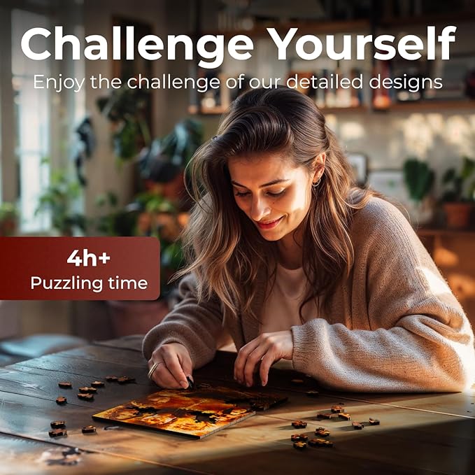 Crafthub The Lord of The Rings Wooden Puzzles for Adults – A3 Size with 207 Pieces Wood Puzzles – The Lord of The Rings – Jigsaw Puzzles with Unique Shapes – 9.1" x 12.2"