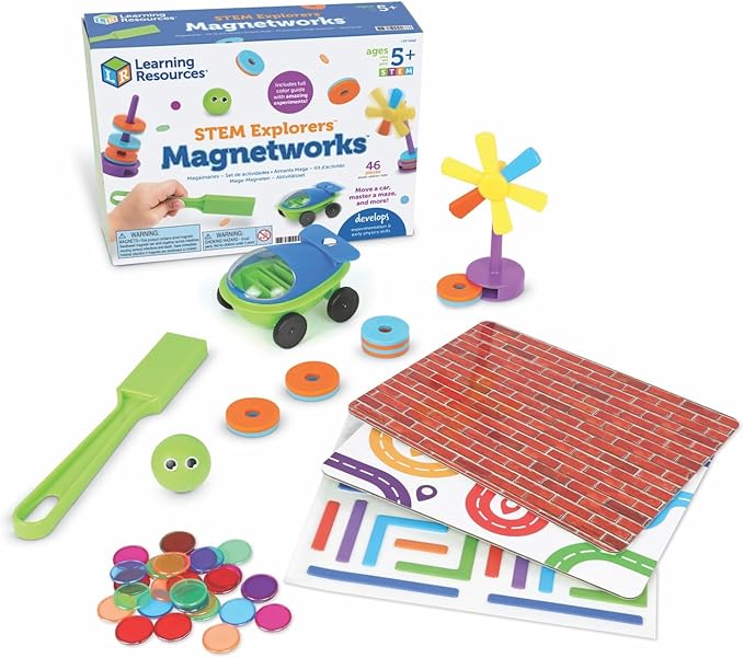 Learning Resources STEM Explorers Magnetworks, Magnetic Science Set, Physics Experiment Toys for Kids, Kindergarten and Preschool Classroom, Force and Motion Kit for Boys and Girls, Ages 5 and Up