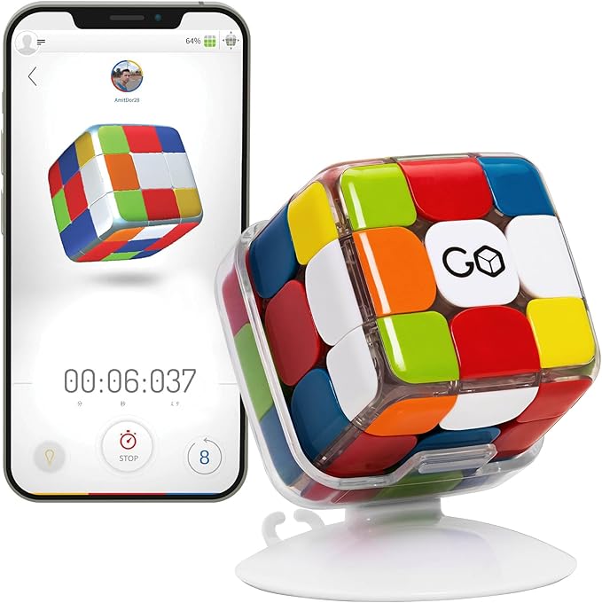 GoCube Edge, The Connected Electronic Bluetooth Cube - Award-Winning 3x3 Magnetic Speed Cube - App Enabled Interactive Smart Cube - Best Gift for Kids & Adults - STEM Brain Teaser Puzzles - Free App
