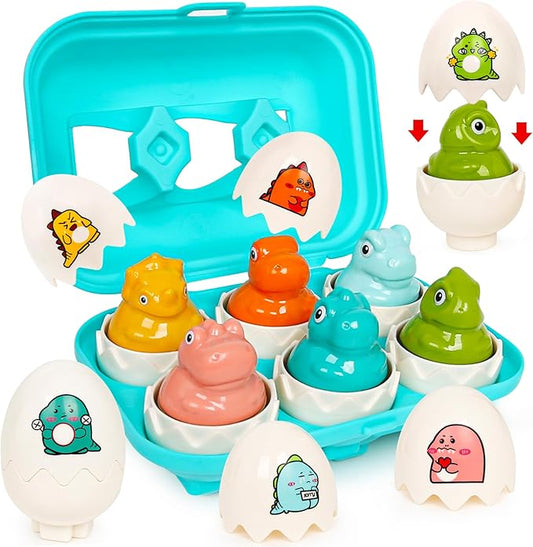 Dinosaur Toys,Egg Toy for Toddlers 1-3,Montessori Sensory Early Educational Learning Shape Matching & Sorting Games Fine Motor Toys Gifts for 2 Year Old Boys Girls
