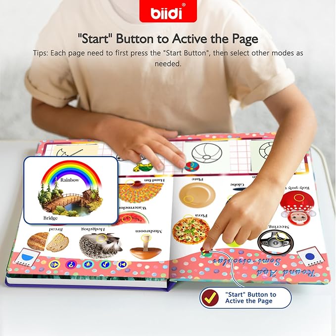 Interactive Talking Activity Book,English Word Sound Book for Kid Age 3+ Year Old,Sensory Autism Toy,Educational Learning Travel Toys for Boys Girls Gift,with Drawing Zone,4 Color Pens,600+Sound