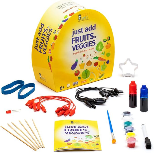 STEM Toys by Griddly Kids – Art & Science Kits for Kids 8-12, STEM Kits for Learning & Education Toy, Chemistry Set for Hands-on Learning, Experiment Gifts for Boys & Girls (Just Add Fruits & Veggies)