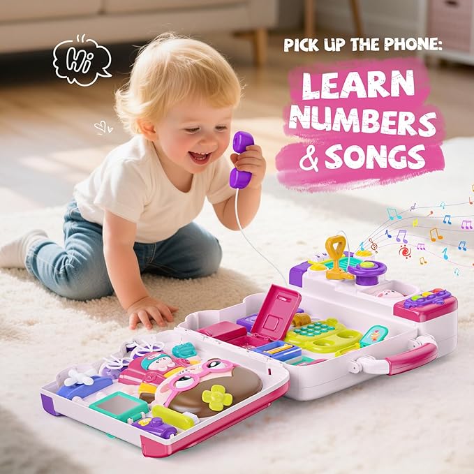 Busy Board Montessori Toys Gift for 1 2 Year Old Boys, Early Educational Montessori Toys for Toddler 1-3, Birthday Gifts Toy for 1 2 Year Old Boy, Ideas 1 Year Old Boys Birthday Gift Toy