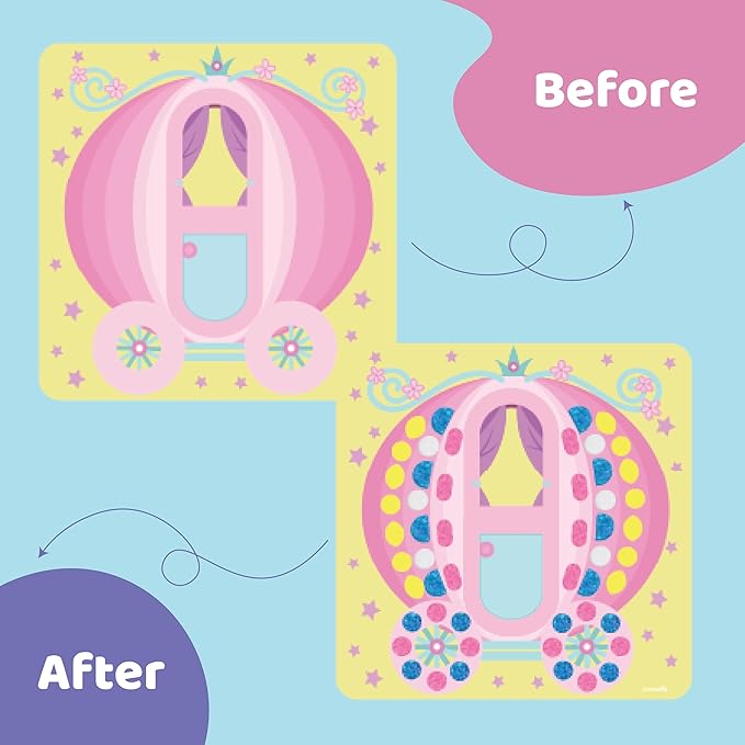 jackinthebox Sensory Craft Activity – Touch & Stick Textures - Magical, No Mess Sticker Craft for Kids, Craft Kits, Sensory DIY Activity, Gifts for Boys & Girls Ages 3, 4, 5, 6, Travel Toys
