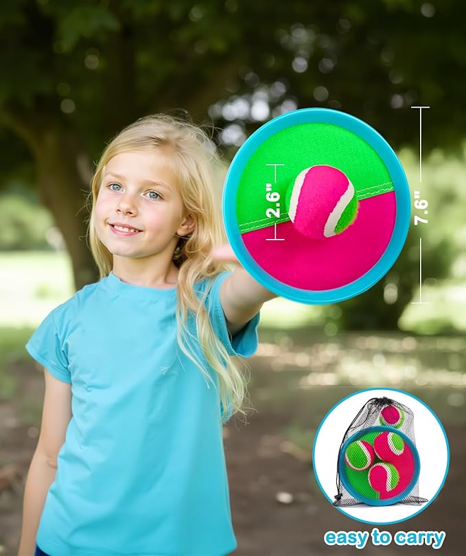 Kids Toys Toss and Catch Game Set Yard Camping Outdoor Games for Kids Ages 2-4 4-8 8-12, Outside Beach Pool Toys for 3 4 5 6 7 8 Year Old Boys Girls Birthday Gift Family Vacation Essentials