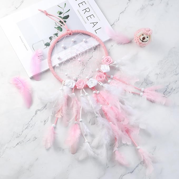 Soarer Pink Feathers for Crafts - 300pcs 3-5inch Craft Feathers Bulk for Wedding Home Party, Dream Catcher Supplies and DIY Crafts(LightPink)