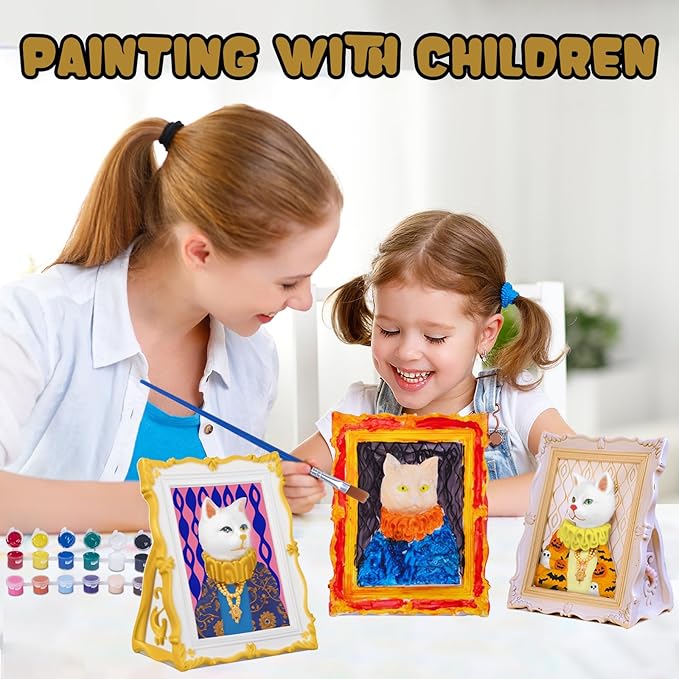 Paint Your Own Cat Lamp Kit, Art Supplies Arts and Crafts for Kids Ages 8-12, Girls 8-12,Night Light Kids Crafts Ages 4-8, Birthday Gift