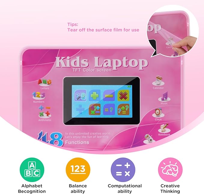 Kids Laptop, Educational Color Screen Laptop with 48 Learning Modes, Laptop for Kids Ages 5+