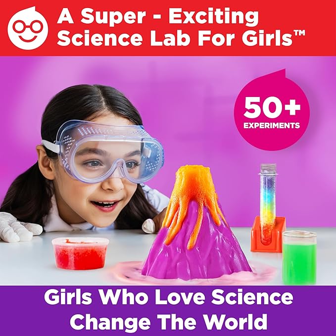 Doctor Jupiter Girls' Science Kit, Chemistry Set for Kids Ages 8-10-12-14 | Birthday Gift Ideas for 8,9,10+ Year Old Girls | STEM Toy Kit with 50+ Experiments | Learning & Educational Projects