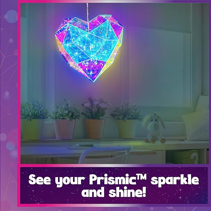 Prismic Heart-Shaped DIY Lantern Craft Kit - Brithday Gifts for Kids 8-12, Gifts for 8-12 Years Old Summer, 3D Light-Up Room Decor for Girls, Creative Night Light Arts & Crafts Set for Kids