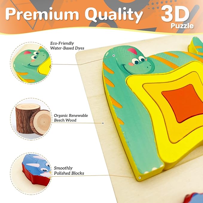 Wooden Montessori Toys for 3 4 Years Old Boys & Girls, Animal Shape Sorter Preschool Learning Toys for Toddlers, Preschool Toddler Puzzles Gift Ideas for Kids (Colored-C)