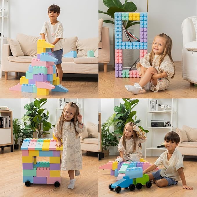PLATPORTS Big Blocks - Big Jumbo Blocks - Large Building Blocks - Large Blocks - Giant Building Blocks - Jumbo Blocks - Big Blocks for Kids Ages 4-8